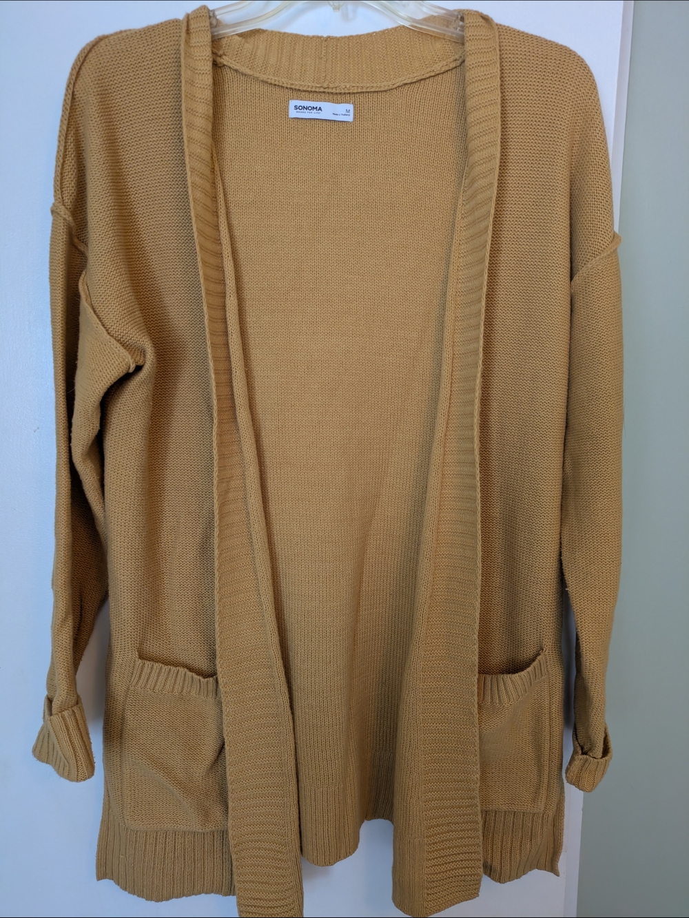 SONOMA Open-Front Cardigan in Mustard Yellow